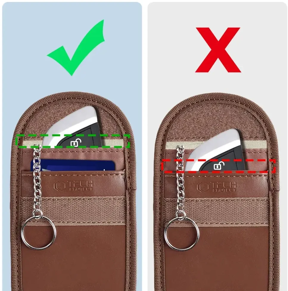 Tech-Protect KLR100 RFID Blocking Car Key – dėklas rudos spalvos