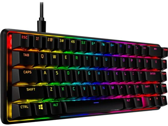 Mechaninė žaidimų klaviatūra HyperX Alloy Origins 65, US išdėstymas, HX Aqua Red Switch