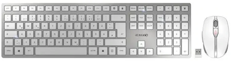 Klaviatūra „Cherry DW 9100 SLIM“ belaidės klaviatūros ir pelės rinkinys (JD-9100DE-1) (JD9100DE1)