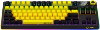 LORGAR KBP70TKLW, Wireless TKL Mechaninė klaviatūra žaidimams Pro, Juodas/geltona, EN išdėstymas