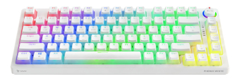 Savio Klaviatūra mechaninė belaidė PHENIX Baltas Gateron Raudona Pro, Pudding