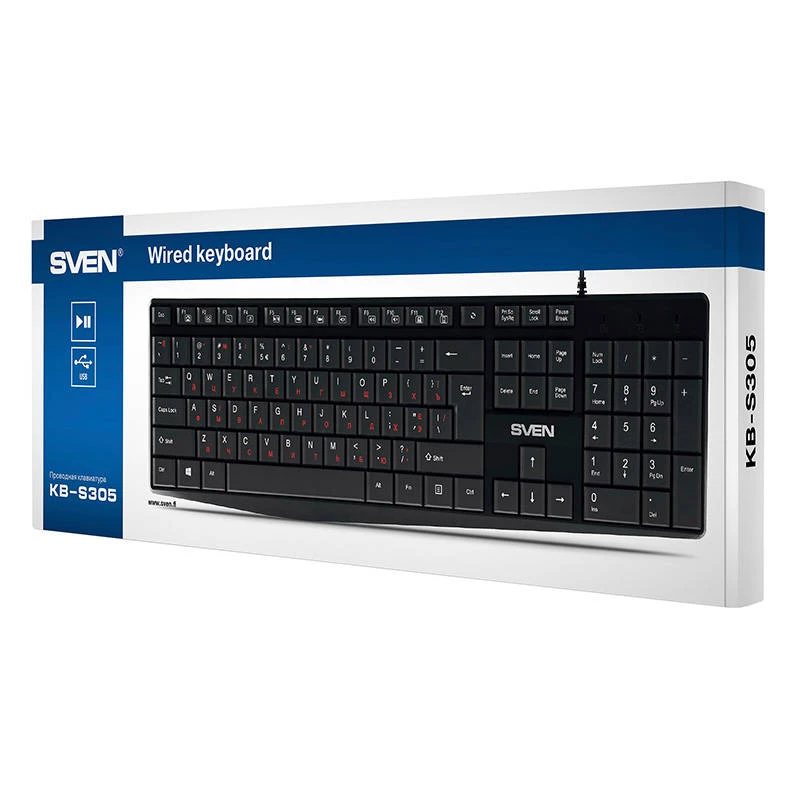 Klaviatūra Sven KB-S305 SLIM CYRYLICA (SV-018801)