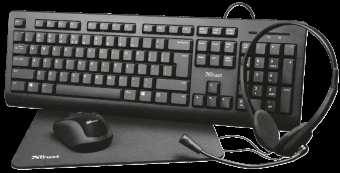 Trust Primo 4-in-1 - Set of klaviatūra, wireless pelė, ausinės and Pelės kilimėlis