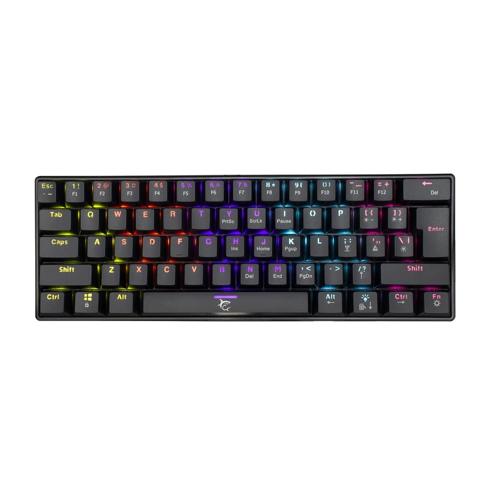 White Shark Klaviatūra žaidimams Juodas Shark Shinobi Outemu Brown su laidu mechaninė su pašvietimu juoda