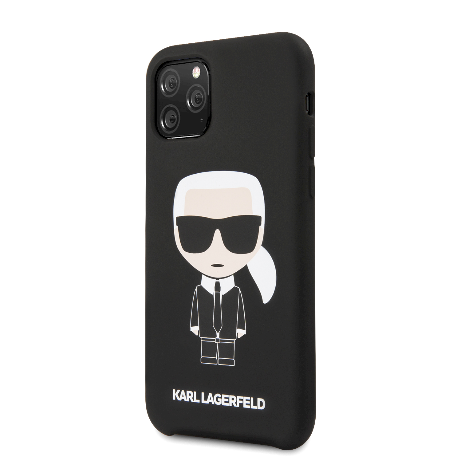Karl Lagerfeld KLHCN58SLFKBK iPhone 11 Pro kietas dėklas juodas / juodas silikoninis ikoninis