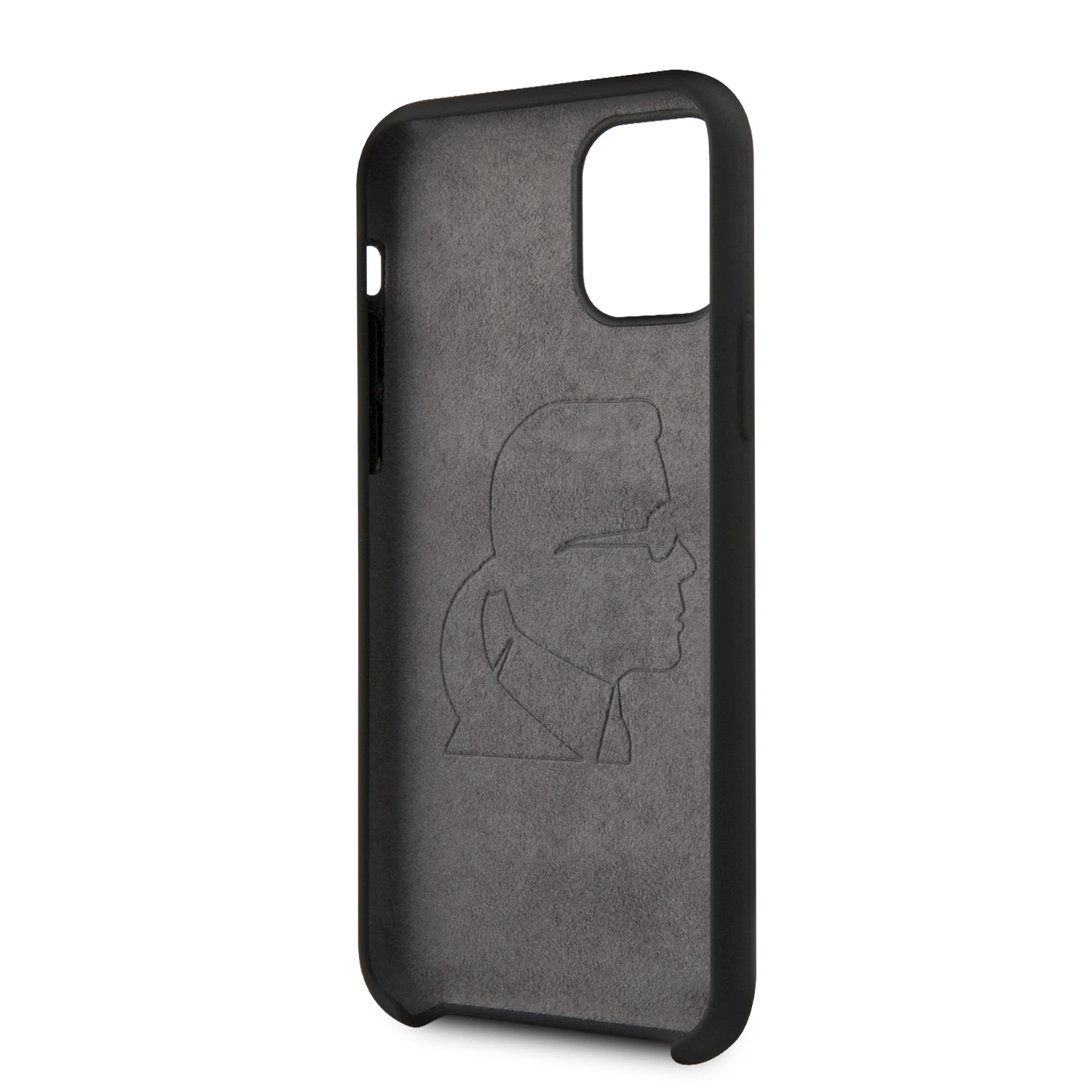 Karl Lagerfeld KLHCN58SLFKBK iPhone 11 Pro kietas dėklas juodas / juodas silikoninis ikoninis