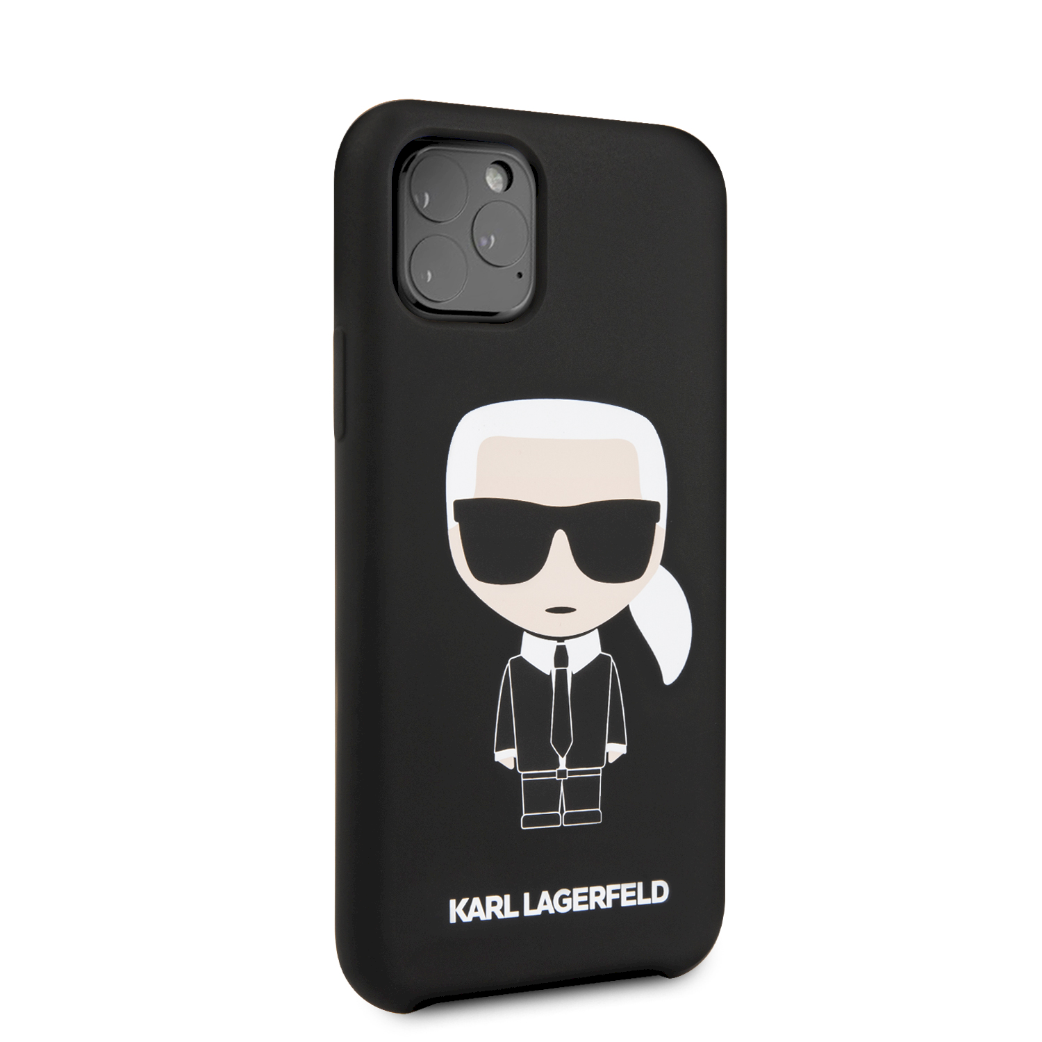 Karl Lagerfeld KLHCN58SLFKBK iPhone 11 Pro kietas dėklas juodas / juodas silikoninis ikoninis