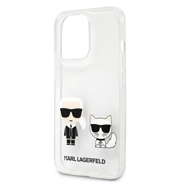 Skaidrus Karl Lagerfeld dėklas „Karl & Choupette“, skirtas iPhone 13 Pro / 13 - permatomas