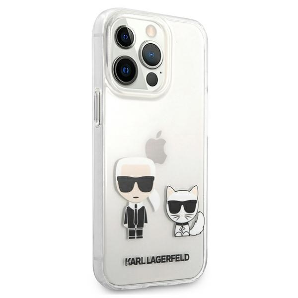 Skaidrus Karl Lagerfeld dėklas „Karl & Choupette“, skirtas iPhone 13 Pro / 13 - permatomas