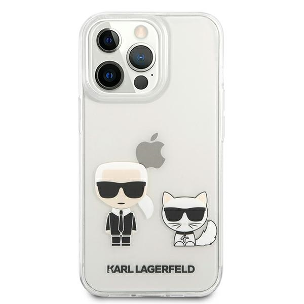 Skaidrus Karl Lagerfeld dėklas „Karl & Choupette“, skirtas iPhone 13 Pro / 13 - permatomas