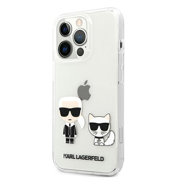Skaidrus Karl Lagerfeld dėklas „Karl & Choupette“, skirtas iPhone 13 Pro / 13 - permatomas