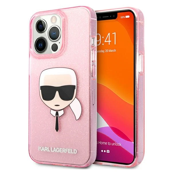 Dėklas Karl Lagerfeld KLHCP13LKHTUGLP, skirtas iPhone 13 Pro / 13, rožinis