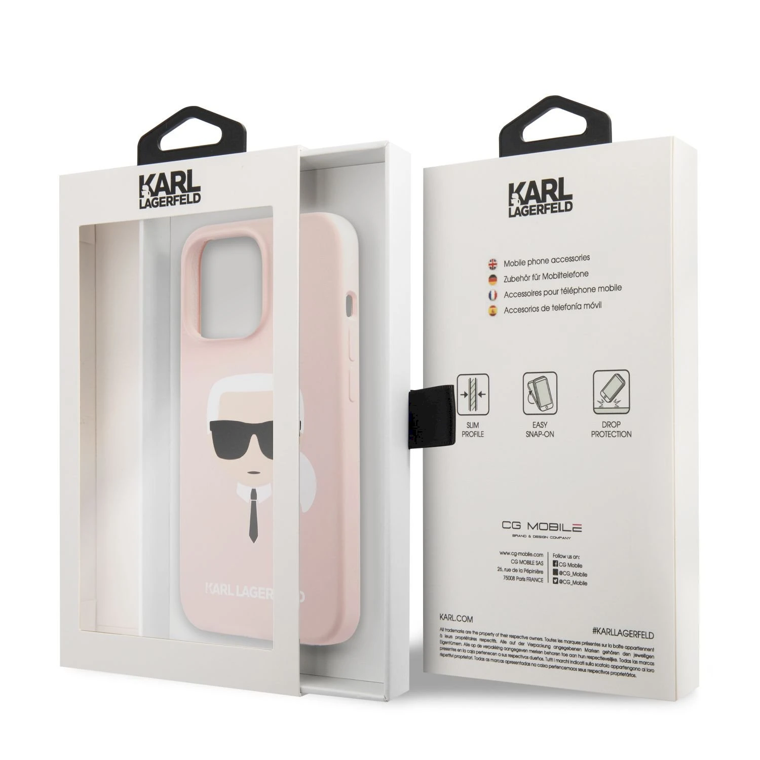 Karl Lagerfeld KLHCP13LSLKHLP Apple iPhone 13 Pro / 13 6,1″ light rožinės spalvos kietas dėklas Silicone Karl`s