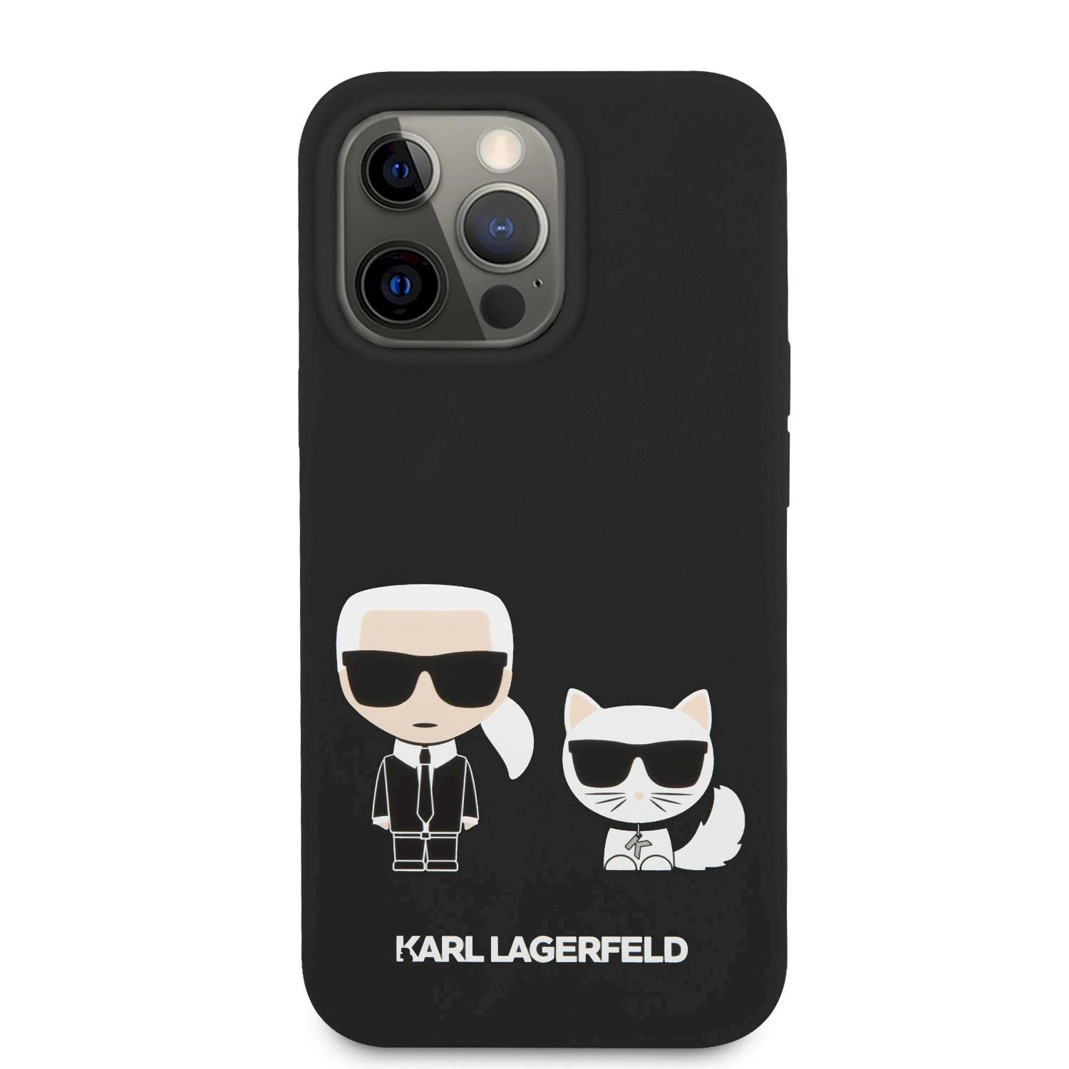 Karl Lagerfeld Slilicone Karl & Choupette - dėklas skirtas Apple iPhone 13 Pro Juodas