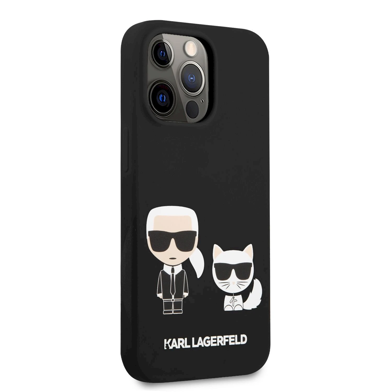 Karl Lagerfeld Slilicone Karl & Choupette - dėklas skirtas Apple iPhone 13 Pro Juodas