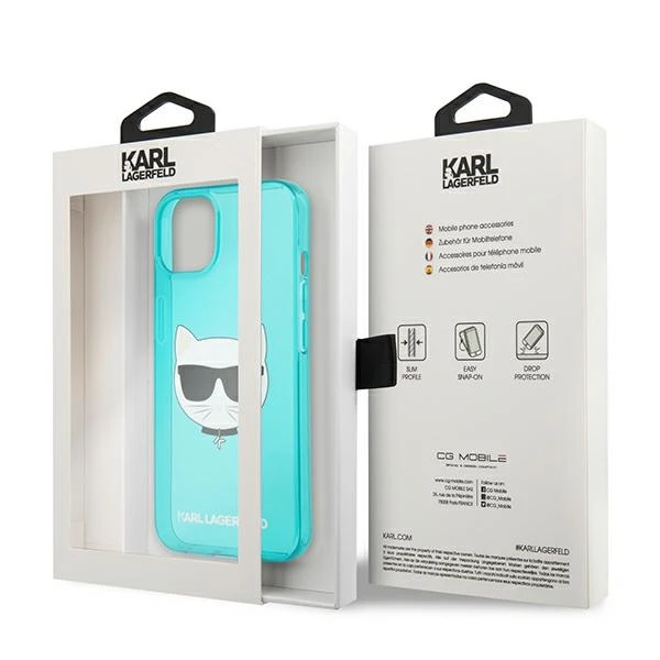 Karl Lagerfeld KIETAS DĖKLAS KLHCP13SCHTRB IPHONE 13 MINI BLIZGANTIS CHOUPETTE FUN Mėlynas