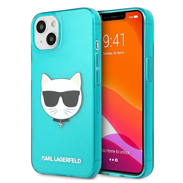 Karl Lagerfeld KIETAS DĖKLAS KLHCP13SCHTRB IPHONE 13 MINI BLIZGANTIS CHOUPETTE FUN Mėlynas