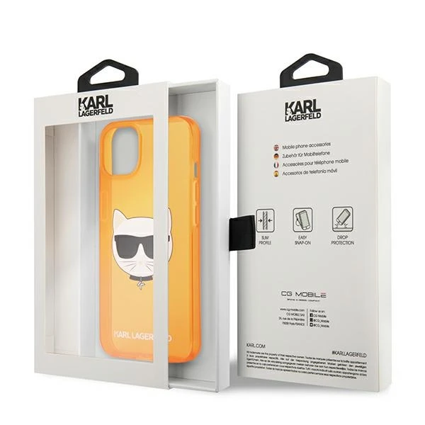 Dėklas Karl Lagerfeld iPhone 13 mini, oranžinis