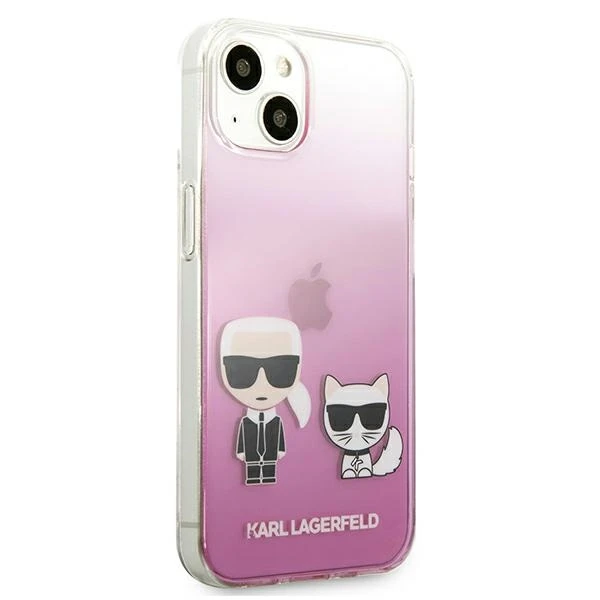Dėklas Karl Lagerfeld KLHCP13SCKTRP HARDCASE KARL&CHOUPETTE IPHONE 13 MINI Rožinis