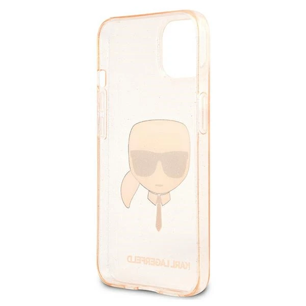 Dėklas Karl Lagerfeld KLHCP13SKHTUGLGO HARDCASE GLITTER KARL'S HEAD IPHONE 13 MINI GOLD