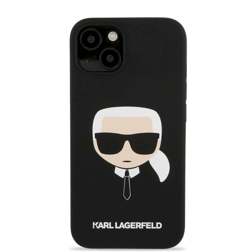 Dėklas Karl Lagerfeld KLHCP13SSLKHBK iPhone 13 mini 5,4" juoda/juodas hardcase Silicone Karl's Head