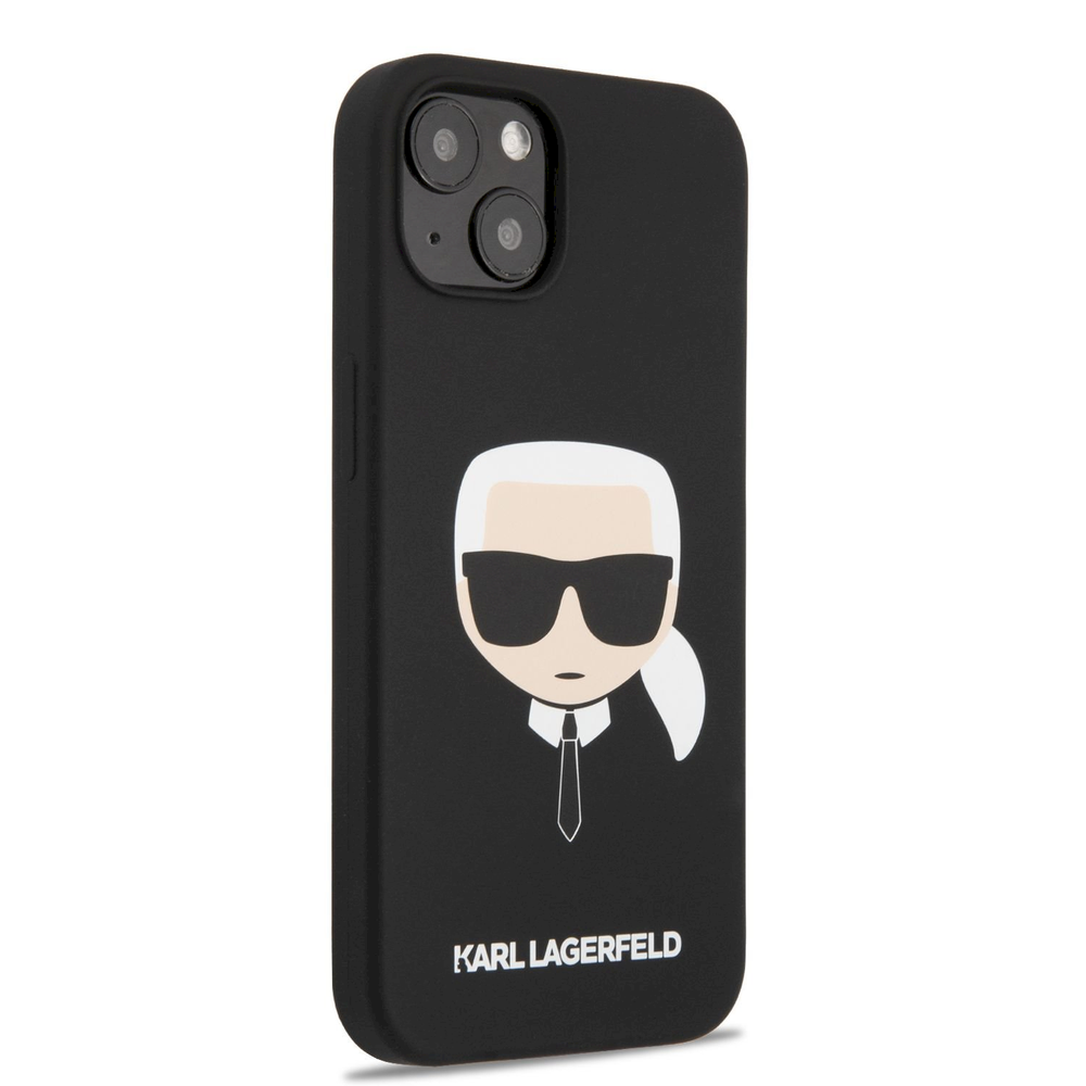 Dėklas Karl Lagerfeld KLHCP13SSLKHBK iPhone 13 mini 5,4" juoda/juodas hardcase Silicone Karl's Head