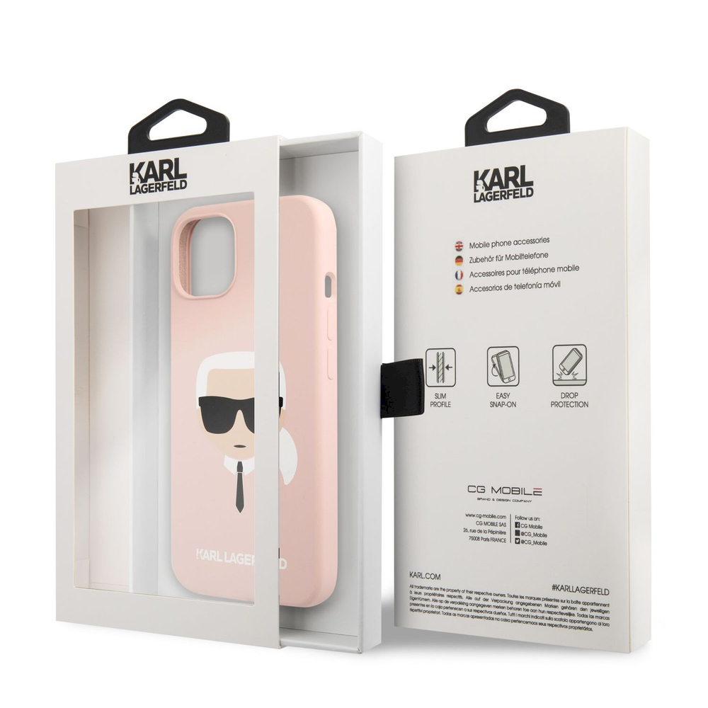 Telefono dėklas Karl Lagerfeld Liquid Silicone Karl Head Case, skirtas iPhone 13 mini