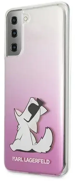 Karl Lagerfeld KLHCS21MCFNRCPI „Choupette Eats“ telefono dėklas Samsung Galaxy S21+ rožinis