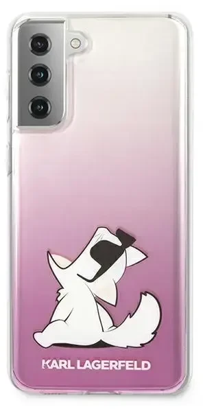 Karl Lagerfeld KLHCS21MCFNRCPI „Choupette Eats“ telefono dėklas Samsung Galaxy S21+ rožinis
