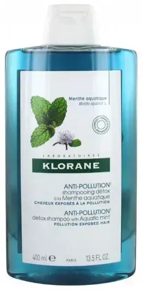 Klorane vandens mėtų detoksikuojantis šampūnas, 400 ml