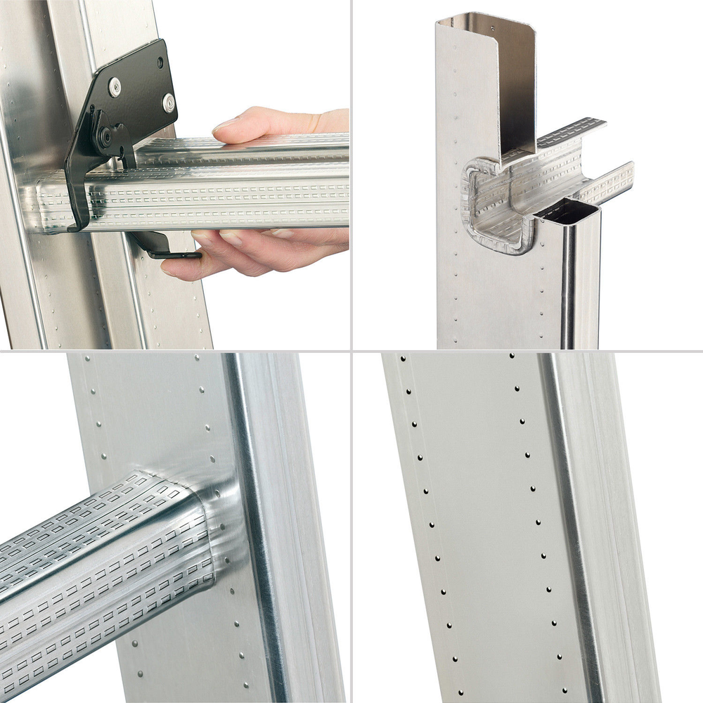 Kombinuotos kopėčios S100 Hailo ProfiLOT | aliuminis | 2x6+1x5 pakopos