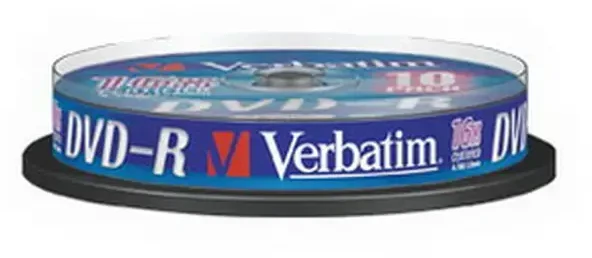 Verbatim DVD-R 4.7GB 16X 10pack AZO Matinis Sidabrinis cake box - 43523
