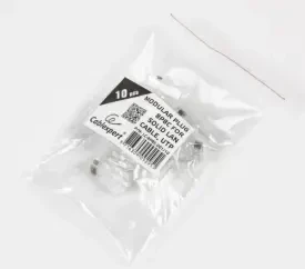 Gembird Cablexpert Modulinis kištukas 8P8C kietam LAN kabeliui CAT5, UTP, 10 vnt. už maišelį | Modulinis 8P8C RJ45 kištukas, 30u“ auksiniu padengtas, 3 šakių vidiniai kontaktai, skirti naudoti su tvirtais LAN laidais