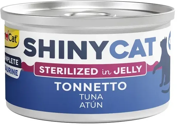 Konservuotas kačių maistas - Gimborn SHINYCAT ŽELĖ STERILIZUOTAS TUNAS 70g