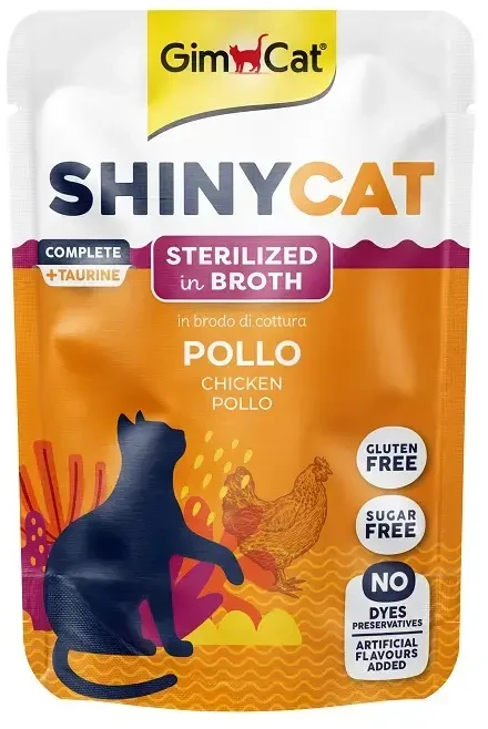Konservuotas kačių maistas - Gimborn SHINYCAT POUCH STERILIZUOTA VIŠTIENA 70g