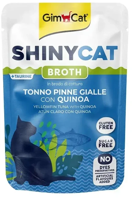 Konservuotas kačių maistas - Gimborn SHINYCAT Pouch geltonpelekis tunas su bolivine balanda 70g