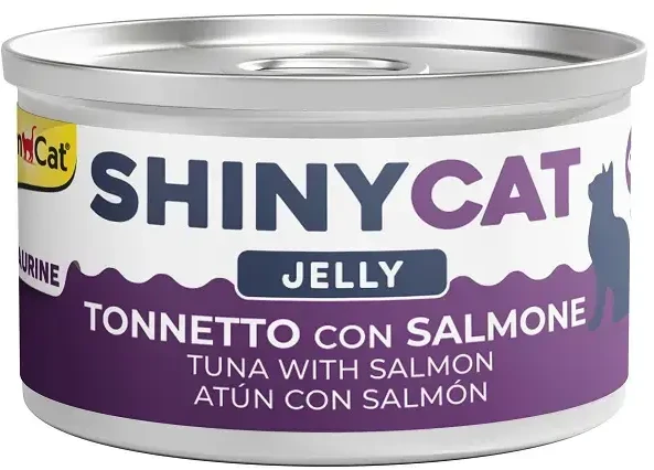 Konservēta barība kaķiem - Gimborn SHINYCAT Jelly Tuna With lašiša 70g