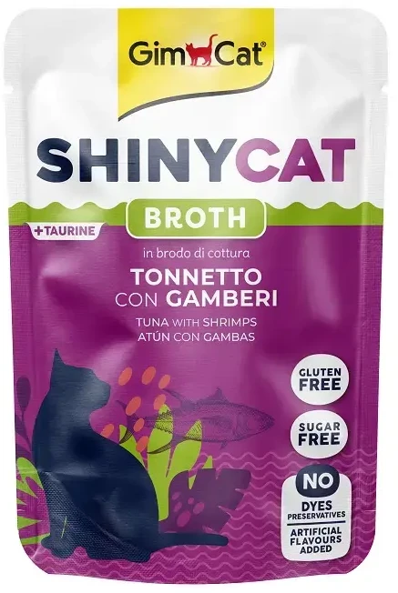 Konservuotas kačių maistas - Gimborn SHINYCAT tuno ir krevečių skonio konservas 70 g