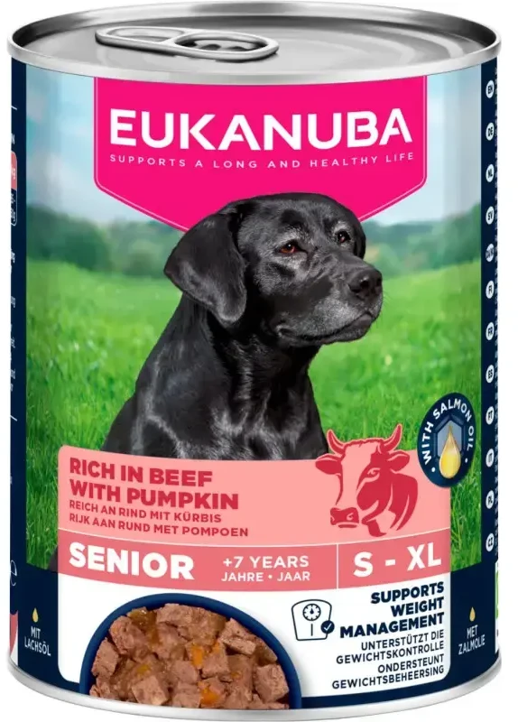 EUKANUBA Life Care Senior Rich in jautiena with pumpkin – drėgnas ėdalas šunims – 400g