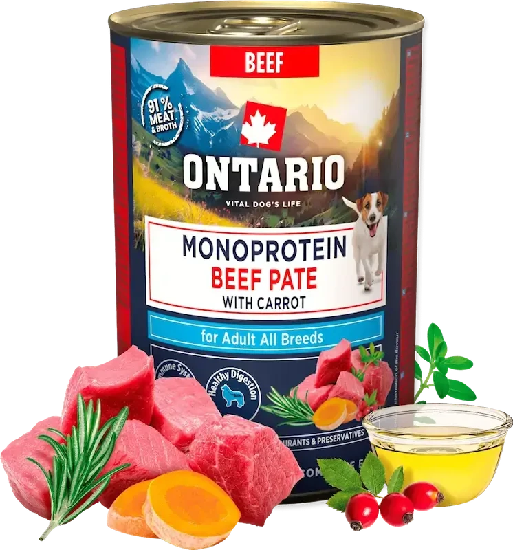 Ontario Adult Monoprotein Jautienos paštetas su Morkomis 400g