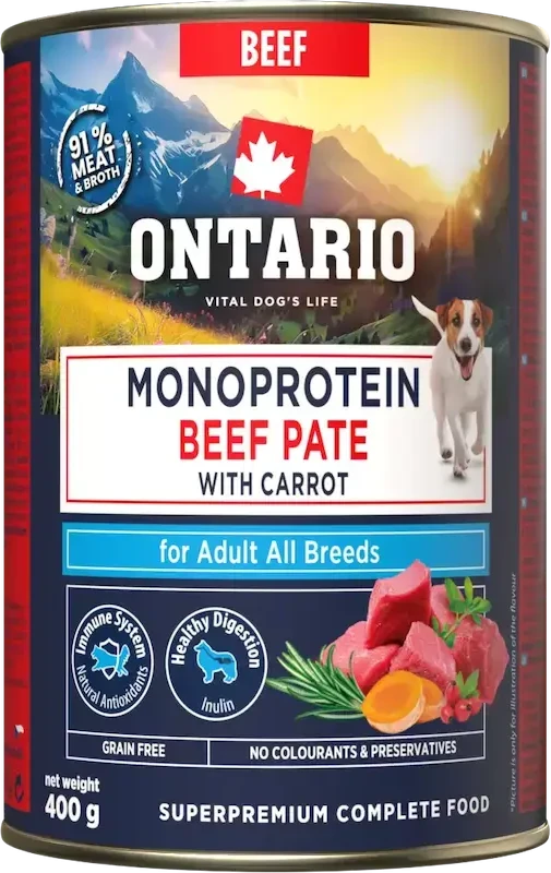 Ontario Adult Monoprotein Jautienos paštetas su Morkomis 400g