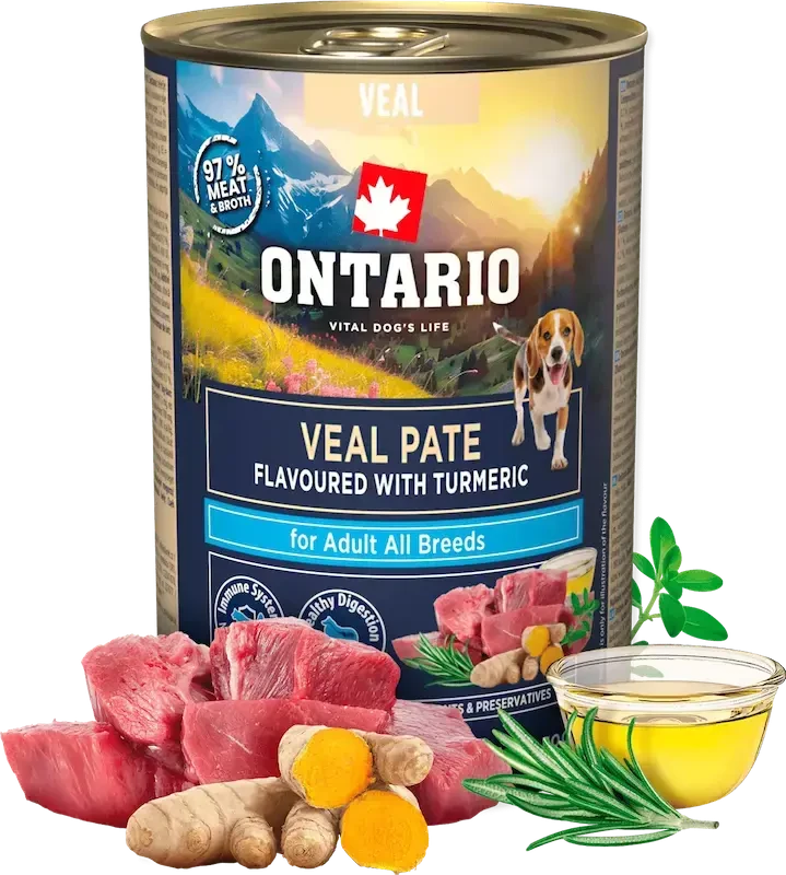 Ontario Adult Veršienos paštetas su Ciberžole 400g