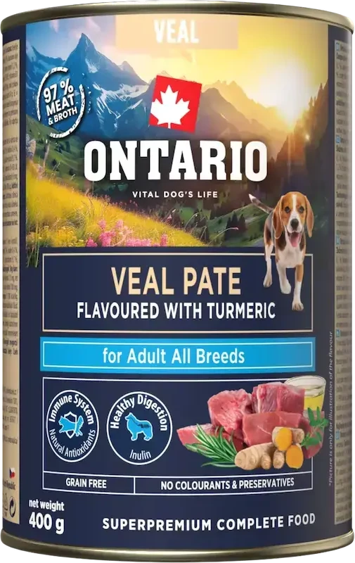 Ontario Adult Veršienos paštetas su Ciberžole 400g