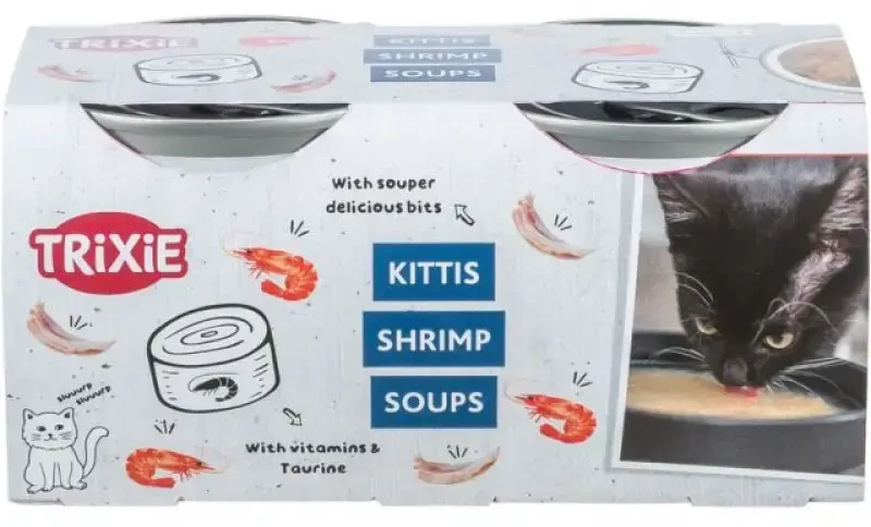 TRIXIE Sriuba katėms su vištiena ir krevetėmis, 4 × 80 g (pak.4)