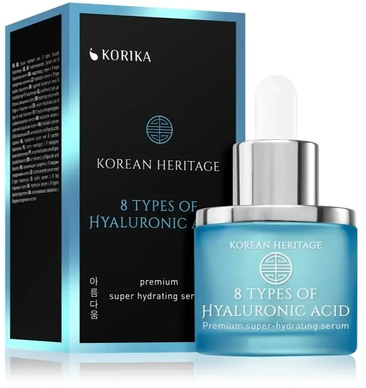 Korika Intensyviai drėkinantis serumas su 8 rūšių hialurono rūgštimi, korėjietiškas paveldas (super drėkinamasis serumas), 30 ml