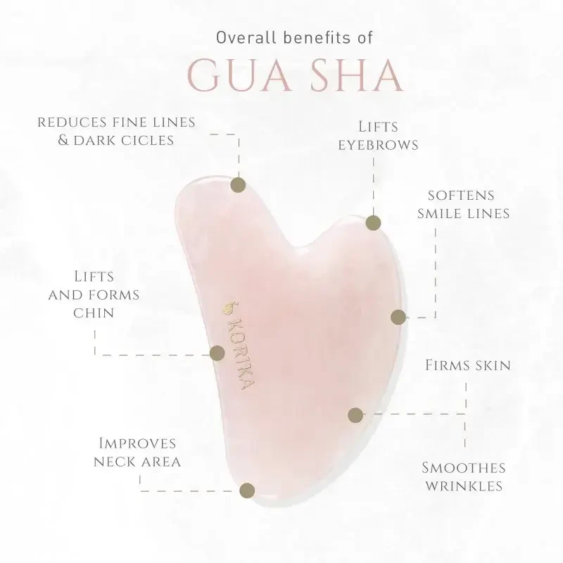 Korika Gua Sha massage stone made of rose quartz (Gua Sha Stone)