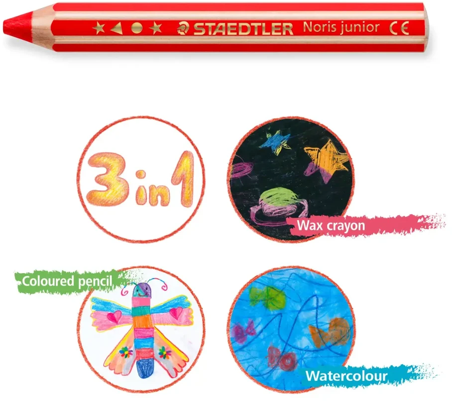 Spalvoti pieštukai STAEDTLER Buddy 3in1, 6 spalvų