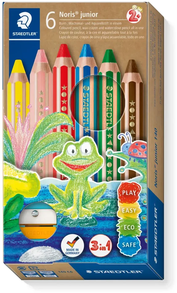 Spalvoti pieštukai STAEDTLER Buddy 3in1, 6 spalvų