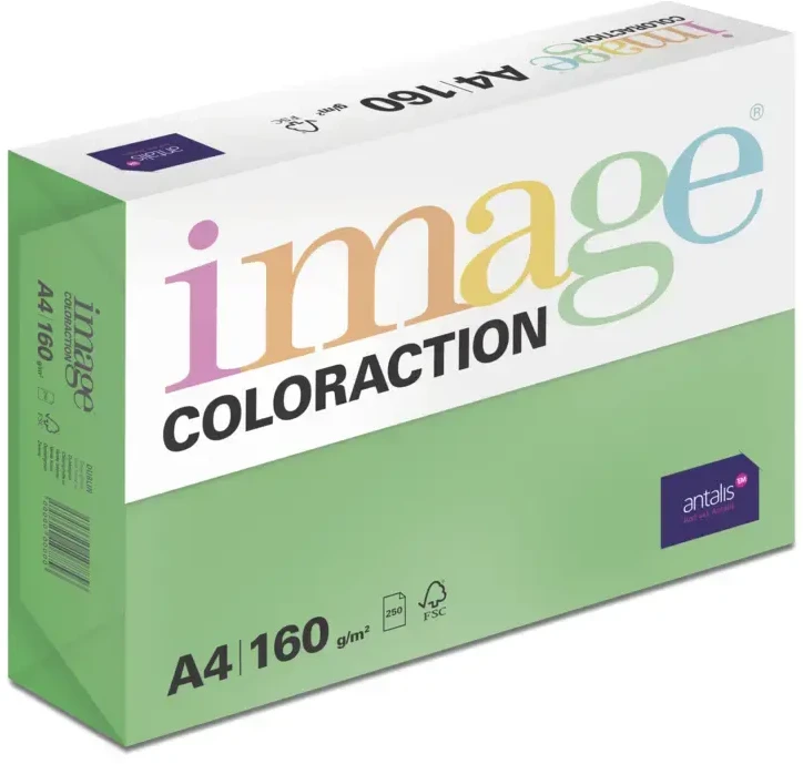 Antalis Spalvotas popierius IMAGE COLORACTION, A4, 160 g/m2, 250 lapų, smaragdo (Nr. 68)