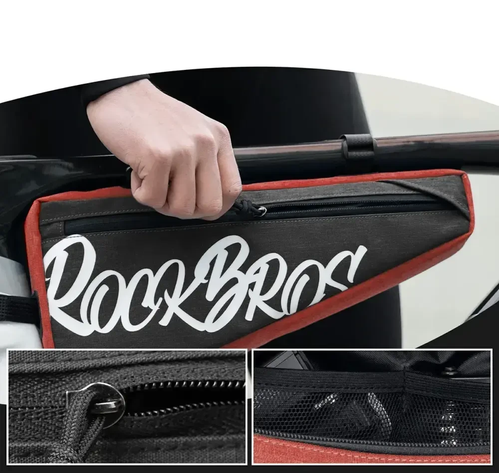 Rockbros G008 Flash Journey Triangle Frame Bike Bag XL 1.9 l - Juodas and Raudona